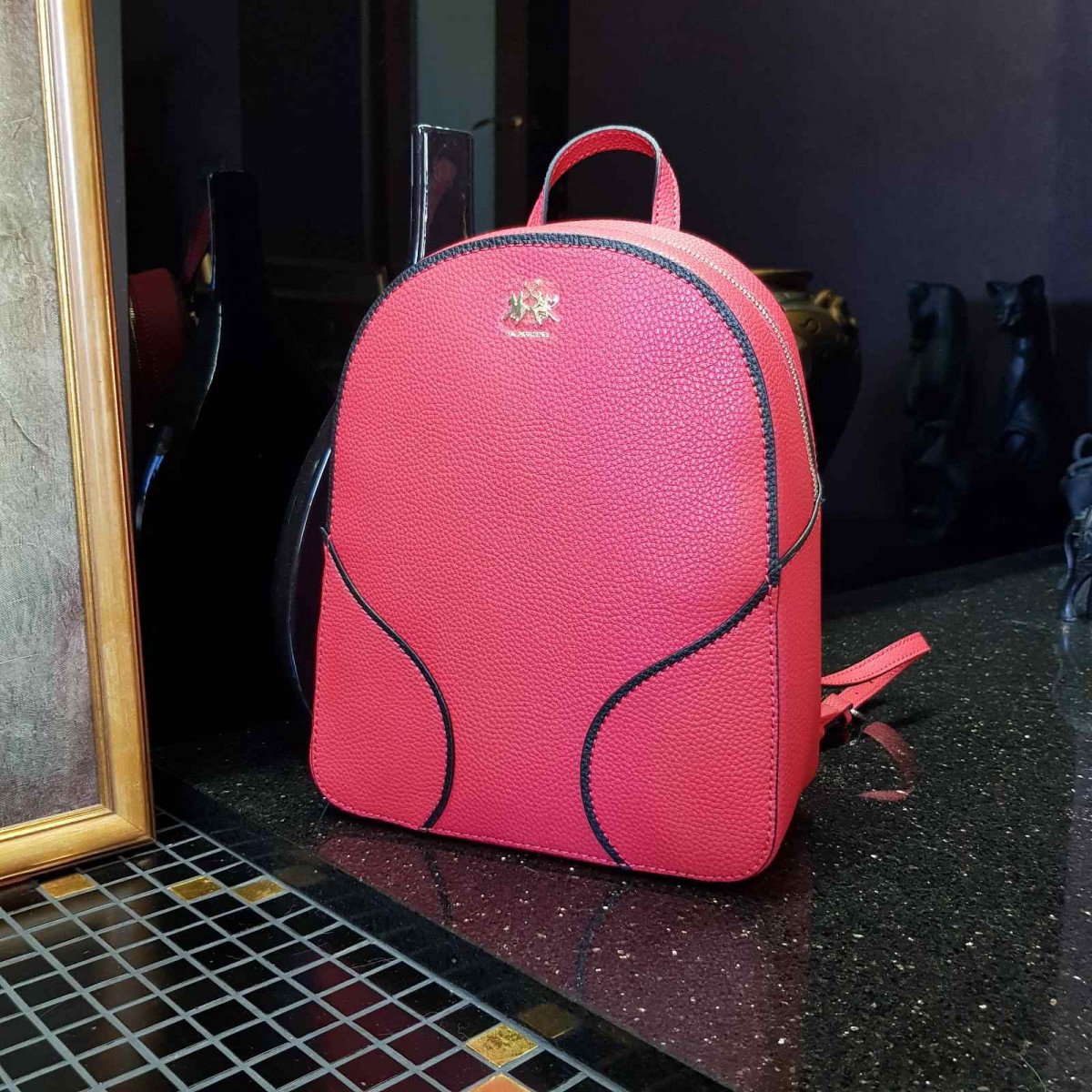 Кожаный женский рюкзак LA Martina 41W411 P0004 true red из натуральной кожи