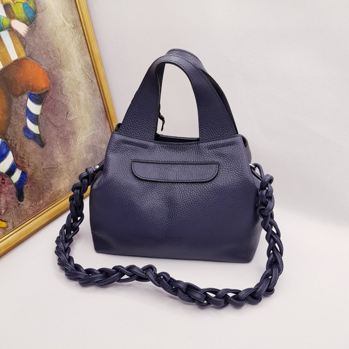 Женская кожаная сумка Ripani 9265OJ Blu из натуральной кожи