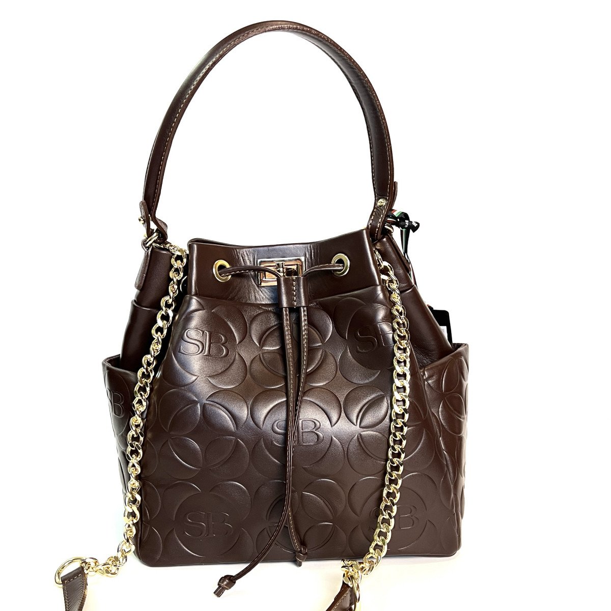 Женская кожаная сумка Sara Burglar A0W2H307 MARRONE из натуральной кожи