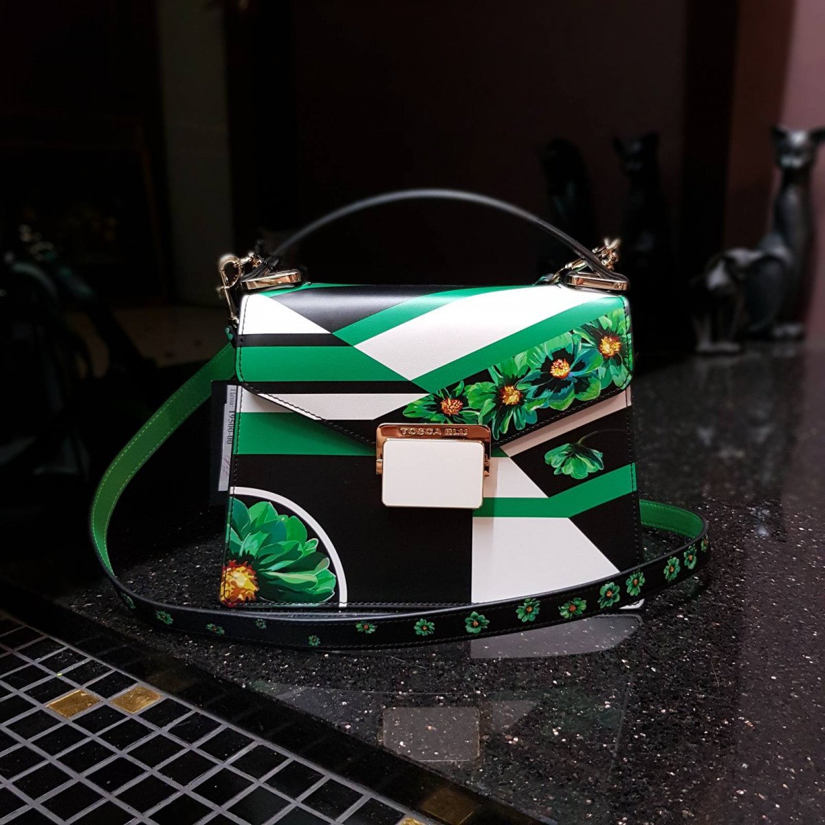 Кожаная женская сумка Tosca Blu TS2013B14 green из натуральной кожи